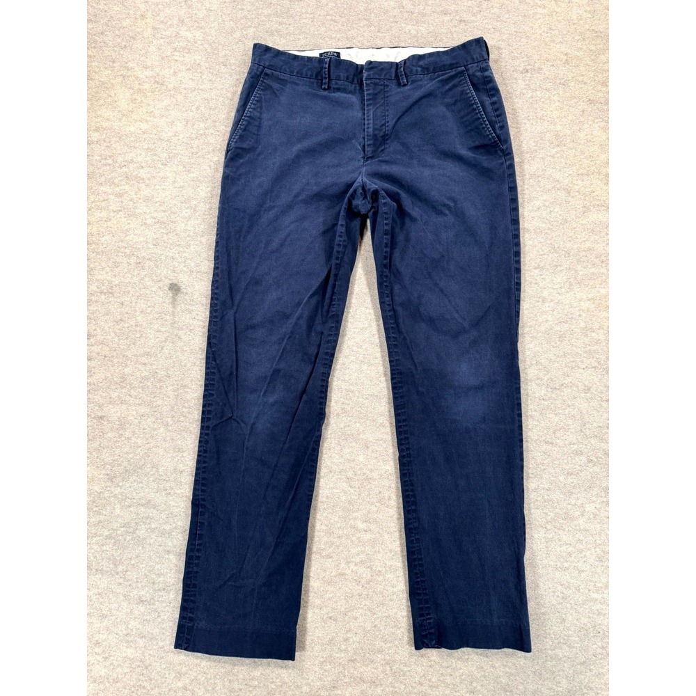 J.Crew Flex Bedford Chino Pants Mens 32x33 Blue Slim Fit Straight Leg Flat Front